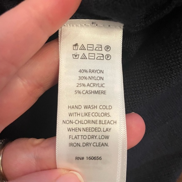 RACHEL ZOE Navy Blue Sunday Funday Cashmere Blend Hooded Pullover Sweater - Picture 3 of 3